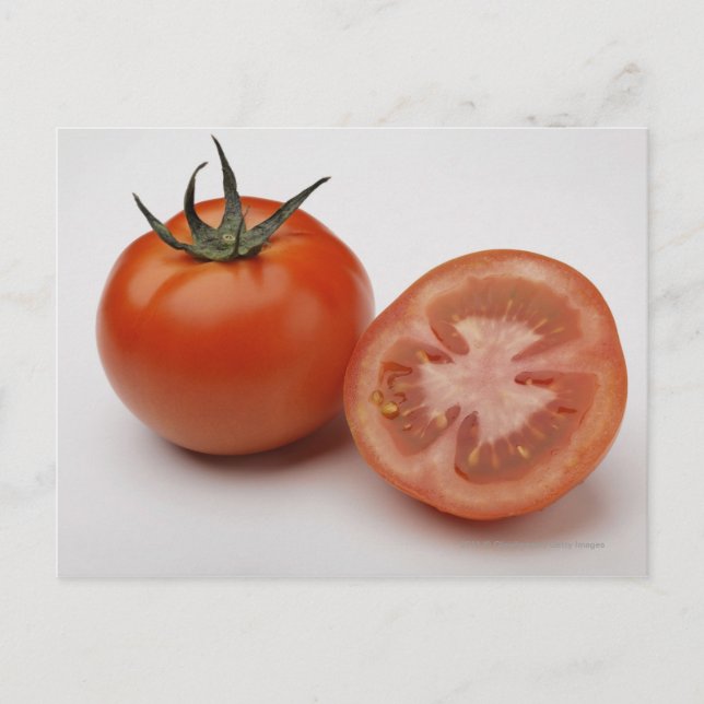 Close-up of two tomatoes postcard (Front)