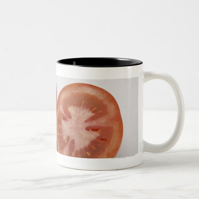 Close-up of two tomatoes Two-Tone coffee mug (Right)