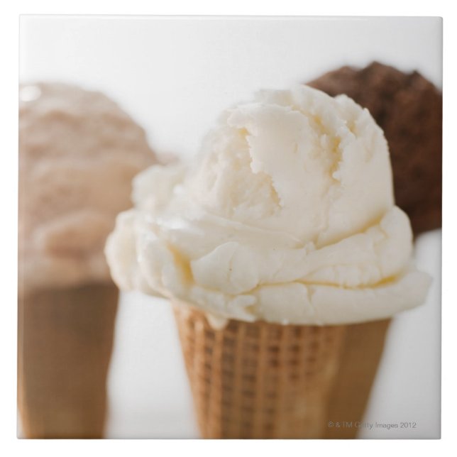 Close up of various ice cream cones tile (Front)