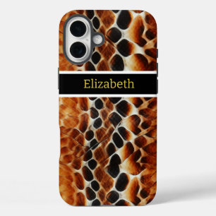 Close-up of venomous snakeskin patterns iPhone 16 plus case