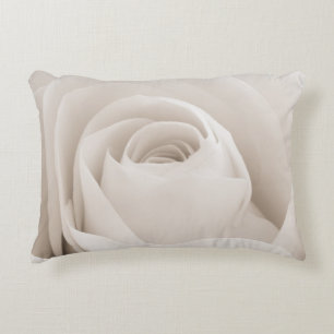 Close up of White Rose Petals Decorative Cushion