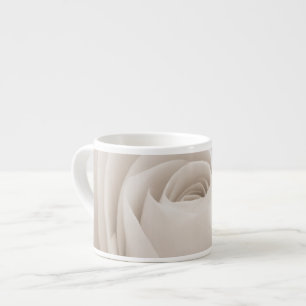 Close up of White Rose Petals Espresso Cup