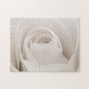 Close up of White Rose Petals Jigsaw Puzzle