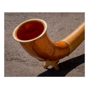 Close up of wooden Alphorn Poster