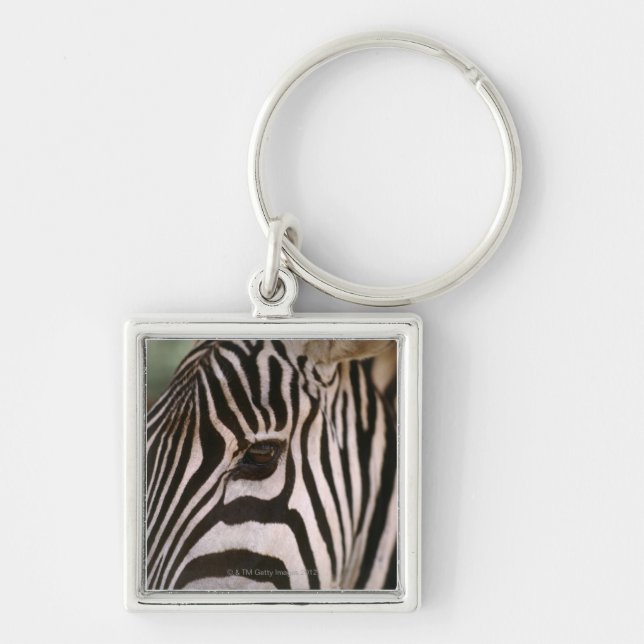 Close-up of zebra's head key ring (Front)