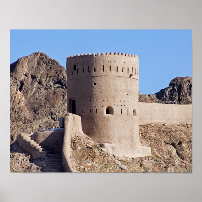 Close up on a watch tower in old Muscat Poster (Front)