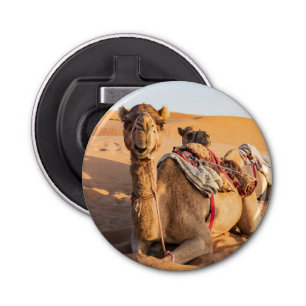 Close-up on Camel in Oman desert Bottle Opener