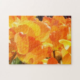 Close-up Orange and Yellow Tulips Jigsaw Puzzle