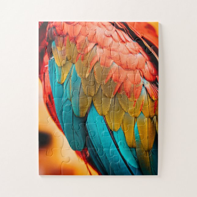 Close Up Parrot Bird Feathers Jigsaw Puzzle (Vertical)