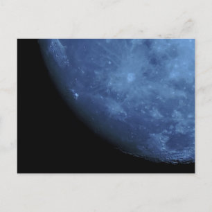 Close Up Photo Full Moon in Blue Postcard