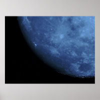 Close Up Photo Full Moon in Blue