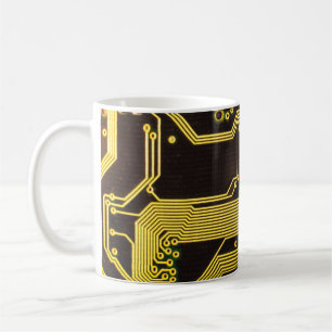 Close up photo of circuit boardbackground,abstract coffee mug