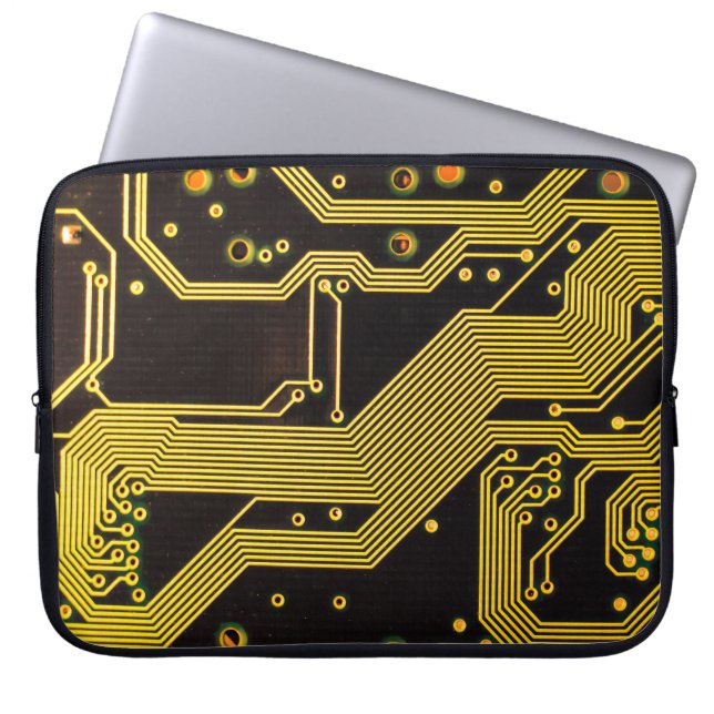 Close up photo of circuit boardbackground,abstract laptop sleeve (Front)