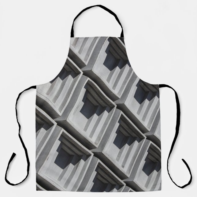 Close-up photo of gray building apron (Front)