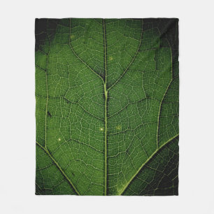 Close up photo of leaf fleece blanket
