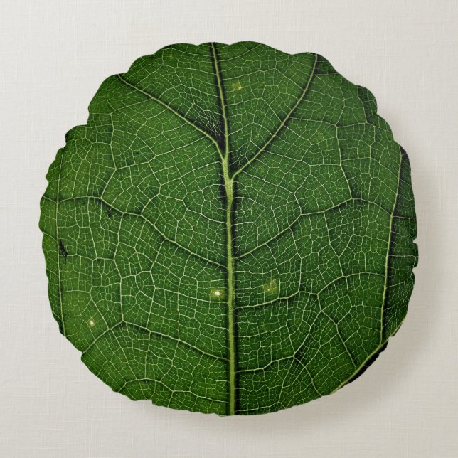 Close up photo of leaf round cushion (Front)