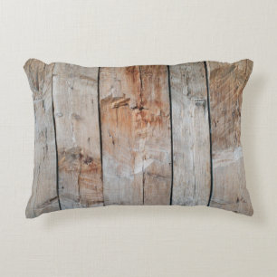 Close up photo of wooden panel decorative cushion