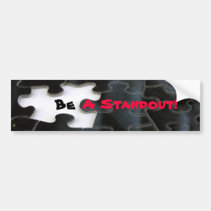 Close-Up Photograph Missing Black Puzzle Piece Bumper Sticker