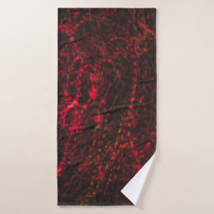Close-up photography of red lights bath towel