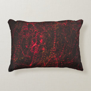 Close-up photography of red lights decorative cushion