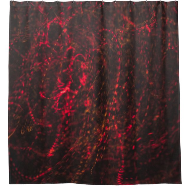 Close-up photography of red lights shower curtain (Front)