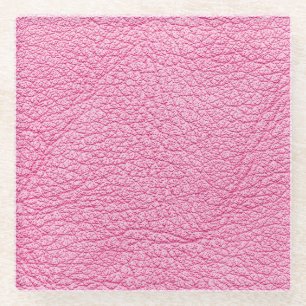 Close-up pink leather, textured background. glass coaster
