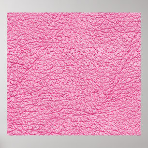 Close-up pink leather, textured background. poster