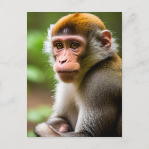 Close-up Portrait of a Monkey Postcard