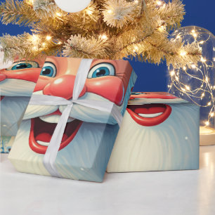 Close-Up Santa Claus Christmas  Wrapping Paper