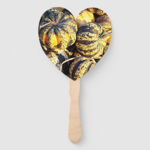Close Up Stripey Pumpkins Hand Fan