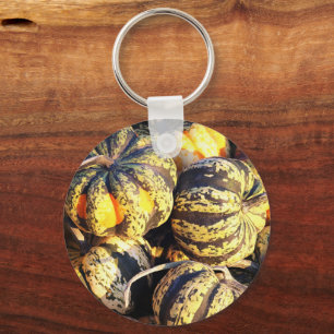 Close Up Stripey Pumpkins Key Ring
