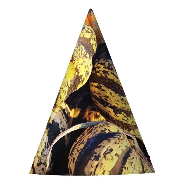 Close Up Stripey Pumpkins  Party Hat (Front)