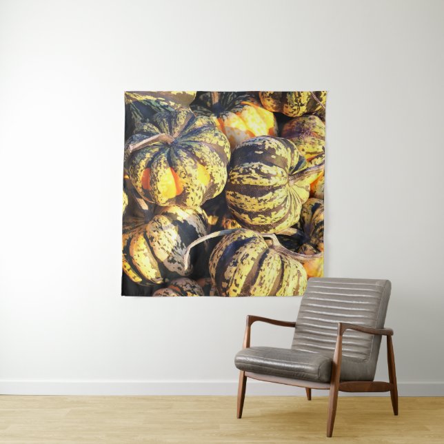 Close Up Stripey Pumpkins  Tapestry (In Situ)