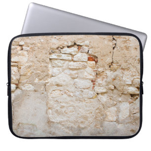 Close up texture of old stone wallabstract, antiqu laptop sleeve