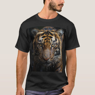 Close up Tiger in the Rain Wet Big Cats T-Shirt