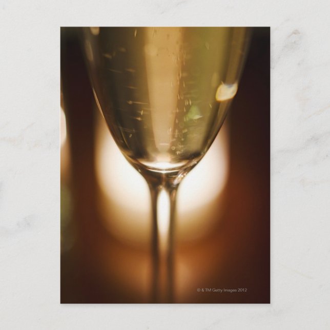 Close-up view of champagne glass postcard (Front)