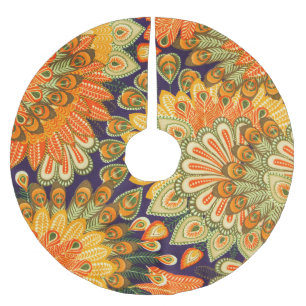 Close-up vintage cloth pattern background. brushed polyester tree skirt