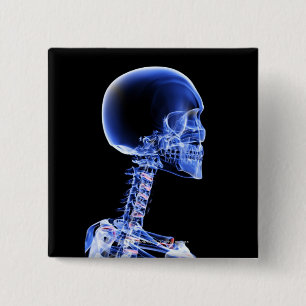 Close up x-ray of the bones in the neck 15 cm square badge