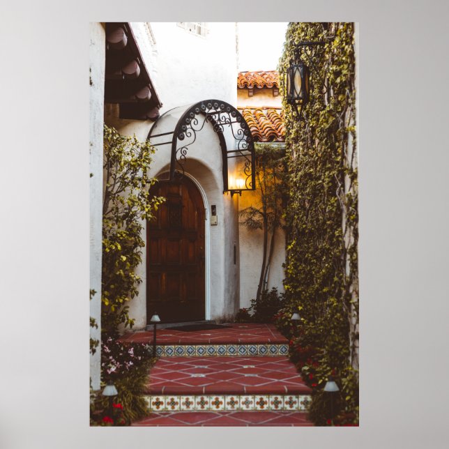 CLOSED BROWN WOODEN DOOR DURING DAYTIME POSTER (Front)