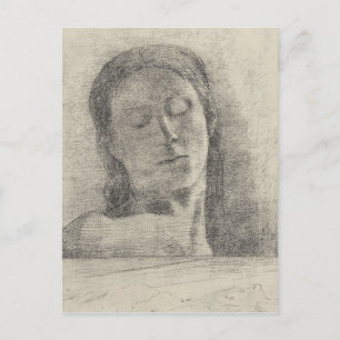 Closed eyes by Bertrand-Jean Redon Postcard