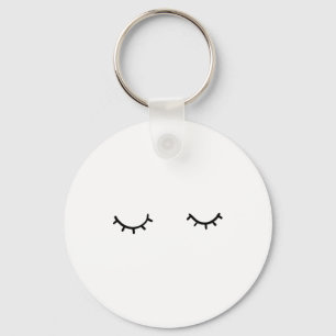 Closed eyes, just eyelashes key ring