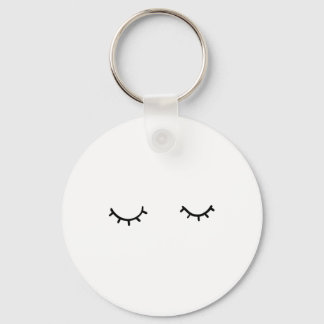 Closed eyes, just eyelashes key ring