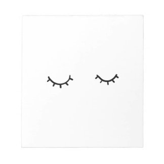 Closed eyes, just eyelashes notepad