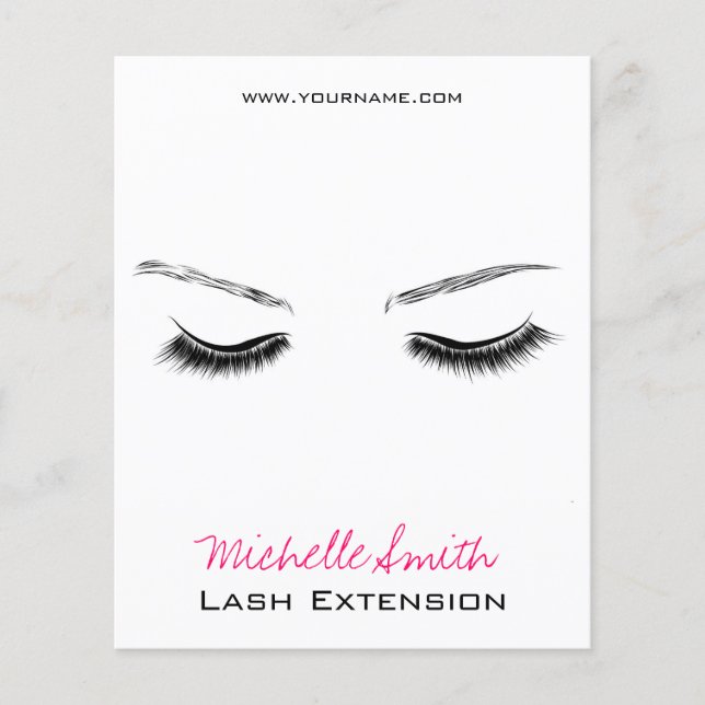 Closed eyes long lashes lash extension flyer (Front)