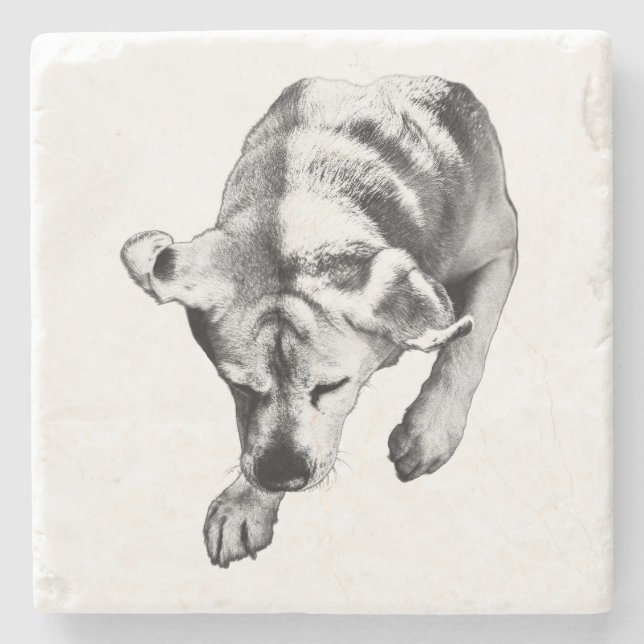 Closed Eyes, Open Heart Stone Coaster (Front)