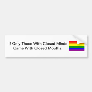 closed minds lgbt pride bumper sticker