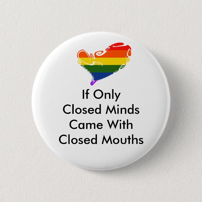Closed Minds.. Pride 6 Cm Round Badge (Front)
