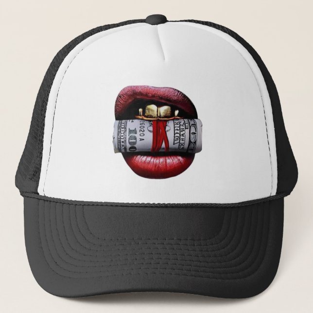 Closed Mouth Don't Get Fed Trucker Hat (Front)