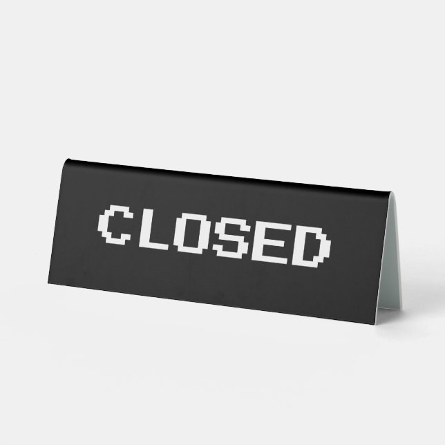 Closed Open Black White Retro Pixel Typography (Front)