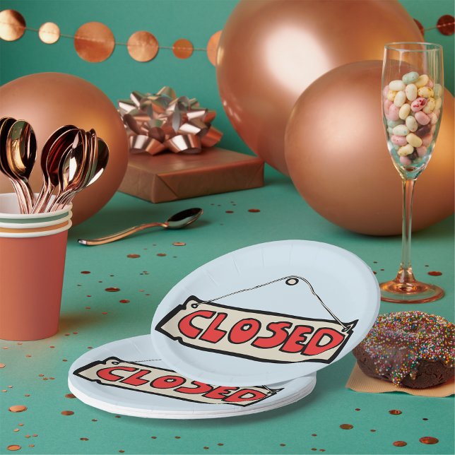 Closed Sign Paper Plates (Creator Uploaded)